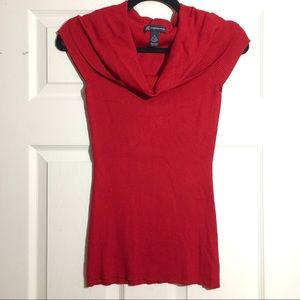 Red Cowlneck Top Medium INC International Concepts